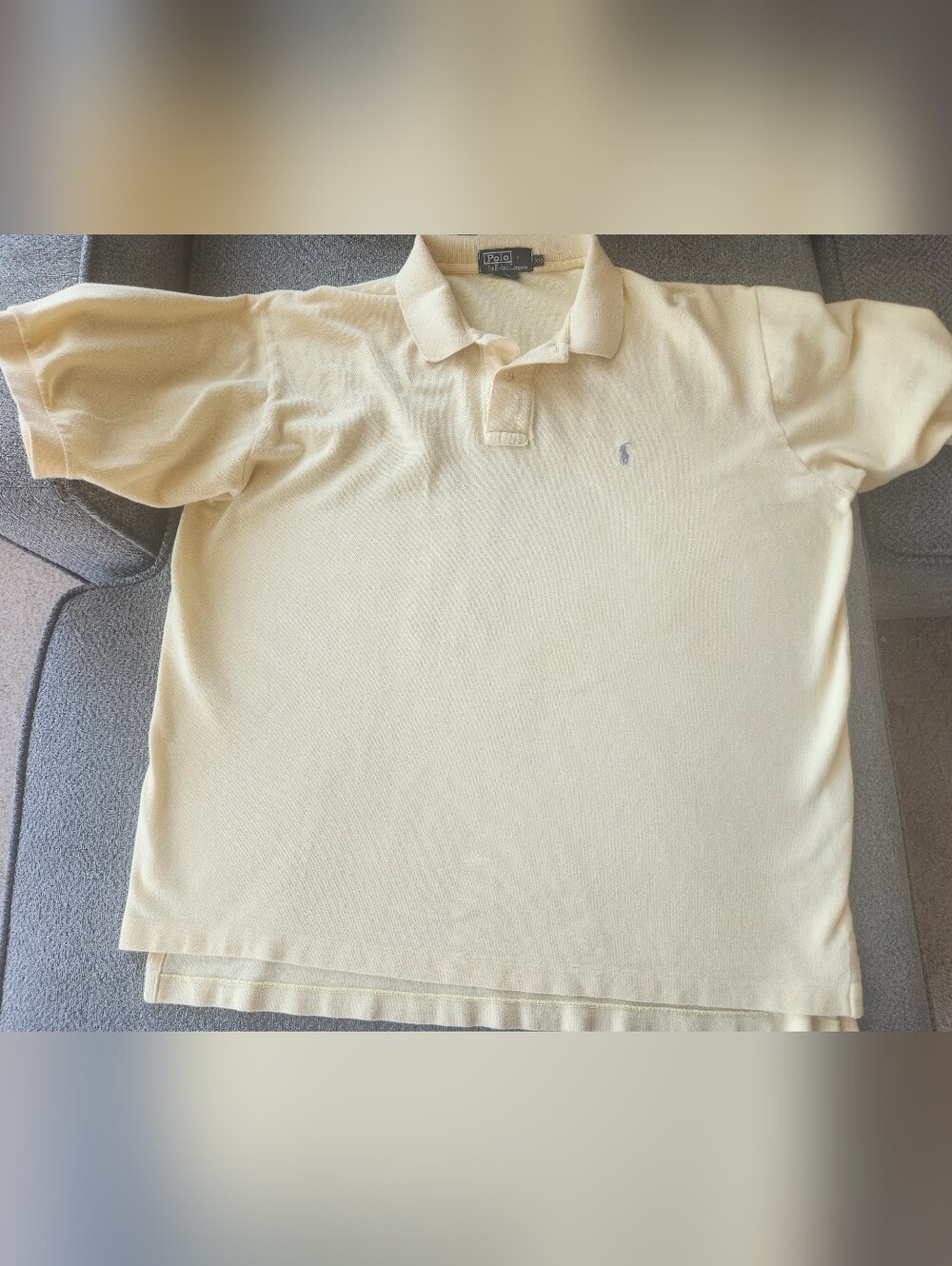 Polo Ralph Lauren Classic Polo in Pale Yellow Light Blue Logo XXL